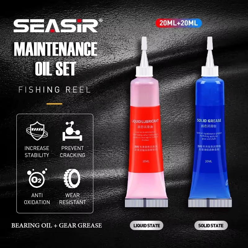Protective Grease (20Ml) + Lubricant Oil for Fishing Reel Bearing Maintenance Oil Fishing Tool (20Ml X 2 Pcs)