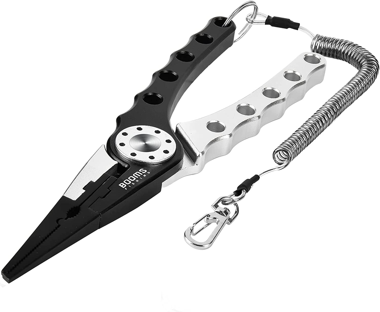 X1 Aluminum Fishing Pliers Saltwater, Surf Fishing Tackle Kit, Fishing Multitool Hook Remover Braided Fishing Line Cutting and Split Ring with Coiled Lanyard and Sheath