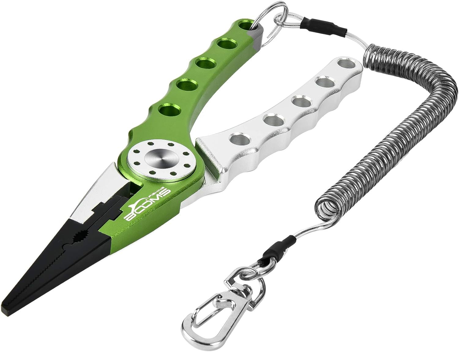 X1 Aluminum Fishing Pliers Saltwater, Surf Fishing Tackle Kit, Fishing Multitool Hook Remover Braided Fishing Line Cutting and Split Ring with Coiled Lanyard and Sheath